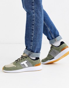 Замшевые кроссовки цвета хаки Toms-Зеленый