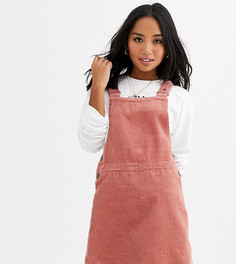 Розовое вельветовое платье-сарафан New Look Petite-Розовый