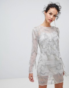 Платье А-силуэта с длинными рукавами и отделкой Frock & Frill-Зеленый