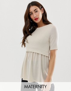 Двухслойный топ Mamalicious Nursing-Бежевый Mama.Licious