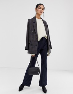 Расклешенные брюки в тонкую полоску Gestuz Malene Cen-Темно-синий