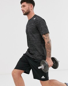 Черная меланжевая футболка adidas Training-Черный