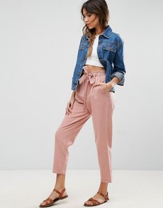 Льняные брюки-галифе с поясом ASOS-Мульти