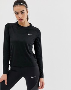 Черный лонгслив Nike Running