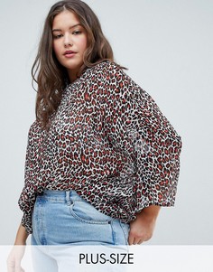 Свободный топ с леопардовым принтом Glamorous Curve-Коричневый