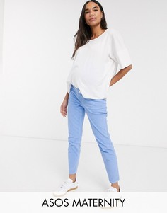 Зауженные вельветовые джинсы в винтажном стиле ASOS DESIGN Maternity Farleigh-Синий