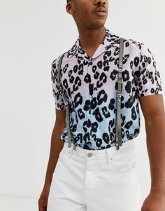Серебристые подтяжки из искусственной кожи ASOS DESIGN-Серебряный