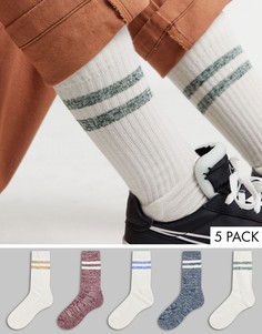 Набор из 5 пар носков в спортивном стиле ASOS DESIGN-Мульти