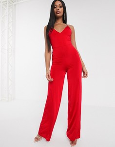 Комбинезон на эластичных бретелях ASOS DESIGN-Красный