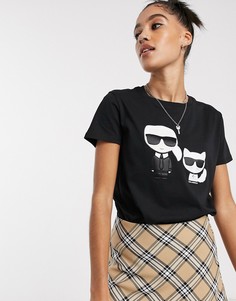 Футболка с принтом Karl Lagerfeld-Черный