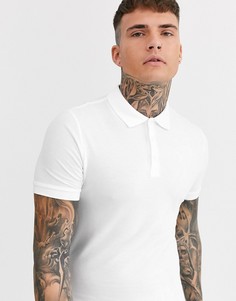Белое обтягивающее поло из органического хлопка ASOS DESIGN-Белый