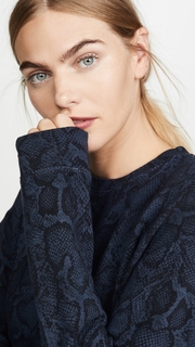 SUNDRY Python Crop Blouson Sweatshirt