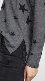 SUNDRY Star Print V Neck Easy Sweater