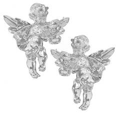 Подвеска Царь Елка Херувим с Музыкальным Инструментом 8 см 145939 Прозрачный