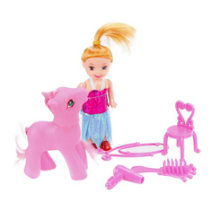НАША ИГРУШКА Кукла с пони и аксессуарами, 4 предмета, 123-90