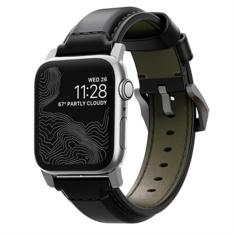 Ремешок Nomad Shell Cordovan для Apple Watch 42/44 мм Silver