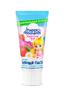 Детская зубная паста Маленькая Фея Happy Moments "Клубничная мечта", 60 мл