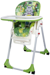Стульчик для кормления Chicco Polly 2-in-1 Easy Happy Jungle (4 колеса)