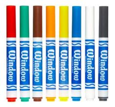 8 смываемых маркеров для рисования на стекле Crayola