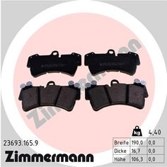 Комплект тормозных колодок, дисковый тормоз ZIMMERMANN 23693.165.9