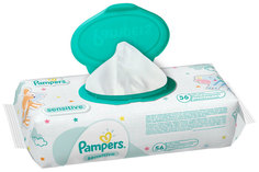 Детские влажные салфетки Pampers Sensitive сменный блок 56 шт.