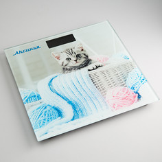 Весы напольные электронные Аксинья КС-6002 "Забавный котенок"