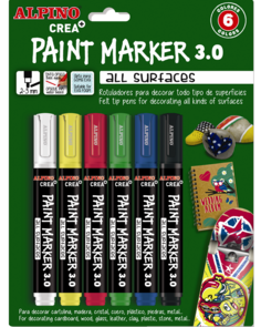 Набор фломастеров Alpino Paint Marker для дизайна и декорирования 6 шт