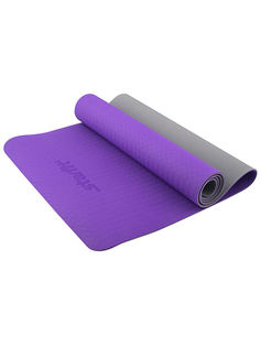 Коврик для йоги Starfit "FM-201", цвет: фиолетовый, серый, 173 x 61 x 0,5 см