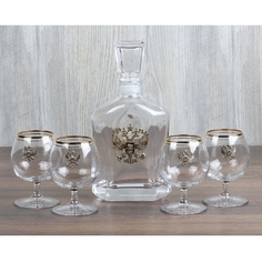 Набор Город подарков штоф Капитол Герб+ 4 бокала для коньяка Герб 060102019