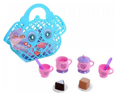 Игровой набор посуды в корзинке, голубой, 9 предметов Girls Club