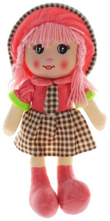Мягкая кукла "Девочка с косичками", юбочка в клетку, 35 см Sima Land
