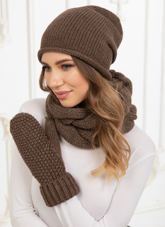 Шапка женская Siberika 1048/8 коричневая 54-56