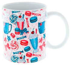 Керамическая кружка 3Dollara Праздник. Макаронсы. Коктейли. Леденцы. MUG0232