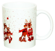 Керамическая кружка 3Dollara Рождественские оленята. MUG0253