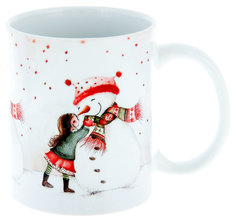 Керамическая кружка 3Dollara С Новым годом! Девочка и снеговик. MUG0063