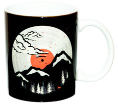 Керамическая кружка 3Dollara Япония. Пластинка. Лес. Горы. MUG0243