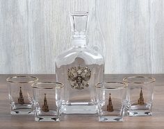 Набор Город подарков штоф Капитол Герб +4 бокала для виски Спасская Башня 050203223