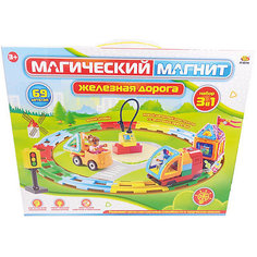 Конструктор ABtoys Магический магнит "Железная дорога", электро-механический, 69 предметов, со звуком