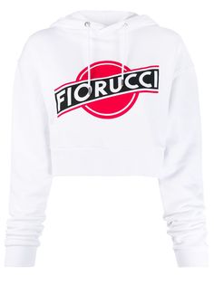Fiorucci Martini Logo Cropped Hoodie