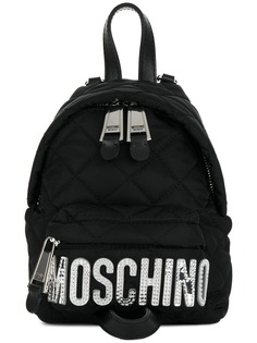 Moschino миниатюрный стеганый рюкзак с логотипом