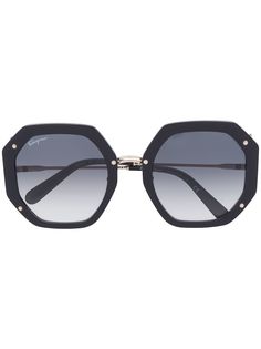 Salvatore Ferragamo солнцезащитные очки в восьмиугольной оправе