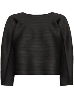 Pleats Please Issey Miyake плиссированный топ Bounce с вырезом-лодочкой