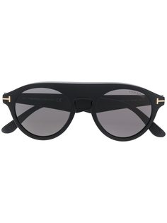 Tom Ford Eyewear затемненные солнцезащитные очки в круглой оправе