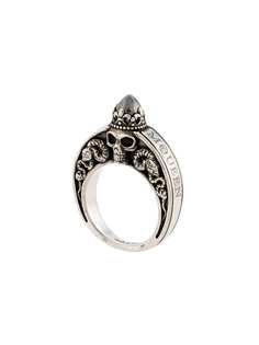 Alexander McQueen кольцо с гравированным черепом