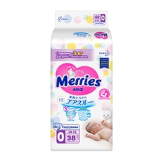 Подгузники Merries для детей с малым весом NBXS, 3 кг, 38 шт.