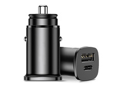 Зарядное устройство Baseus Square Metal A+C 30W PPS Car Charger Black CCALL-AS01