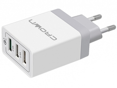 Зарядное устройство Crown CMWC-3083F 3xUSB White-Grey