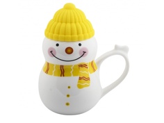 Кружка Эврика Снеговик растопи лёд 500ml Yellow 99404