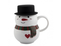 Кружка Эврика Снеговик в шляпе 3 300ml 99396