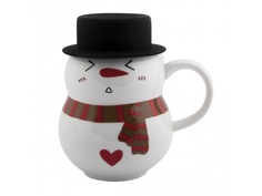 Кружка Эврика Снеговик в шляпе 4 300ml 99397